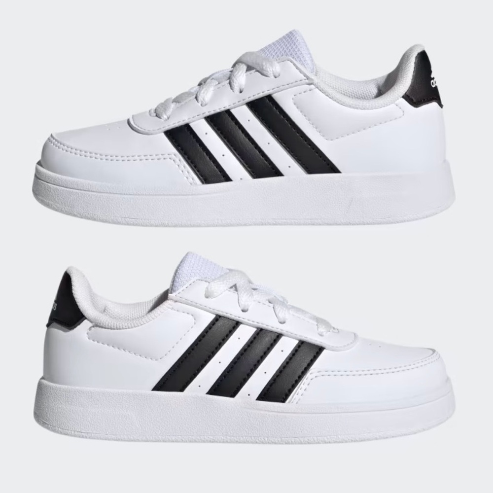 NIB [Adidas] Breaknet 2.0 Tennis Shoes Casual Sneakers White/Black Youth 5 / W 6 - Picture 2 of 13